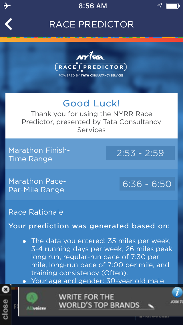 Nyc Marathon Pace Chart